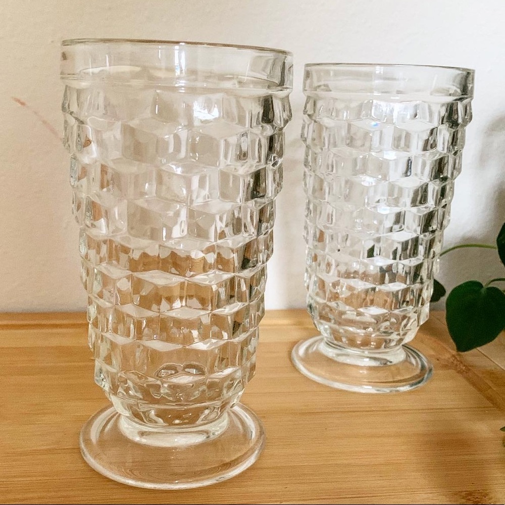 Vintage Anchor Hocking Pedestal Cube Glasses